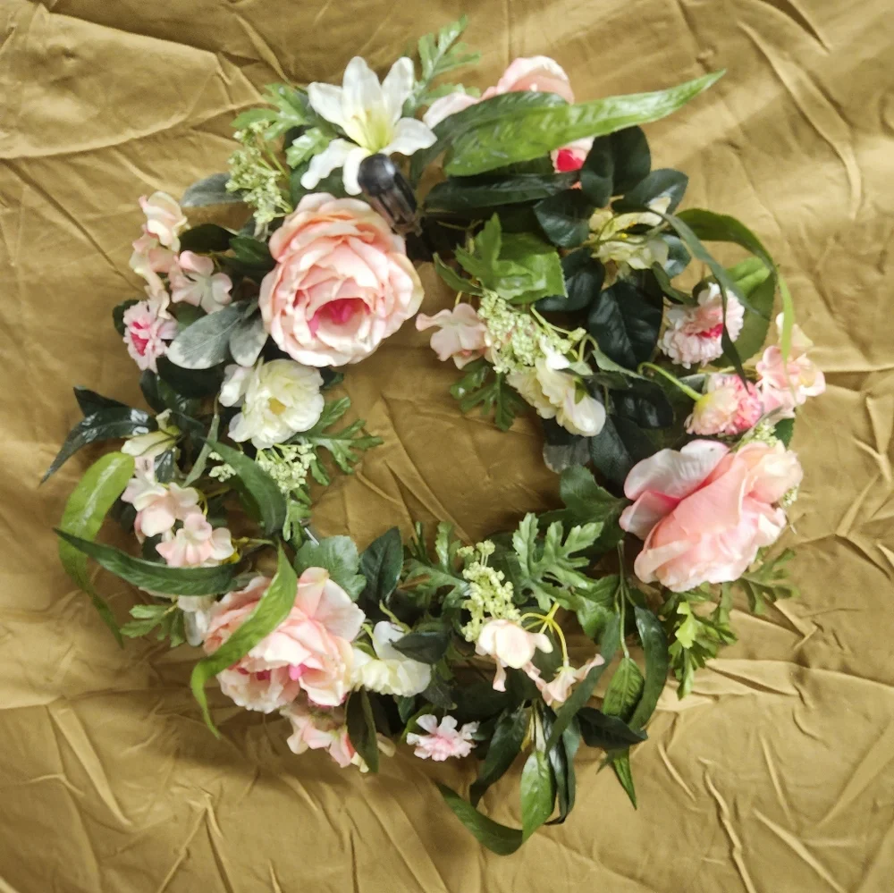 Pink Floral Rose wreath